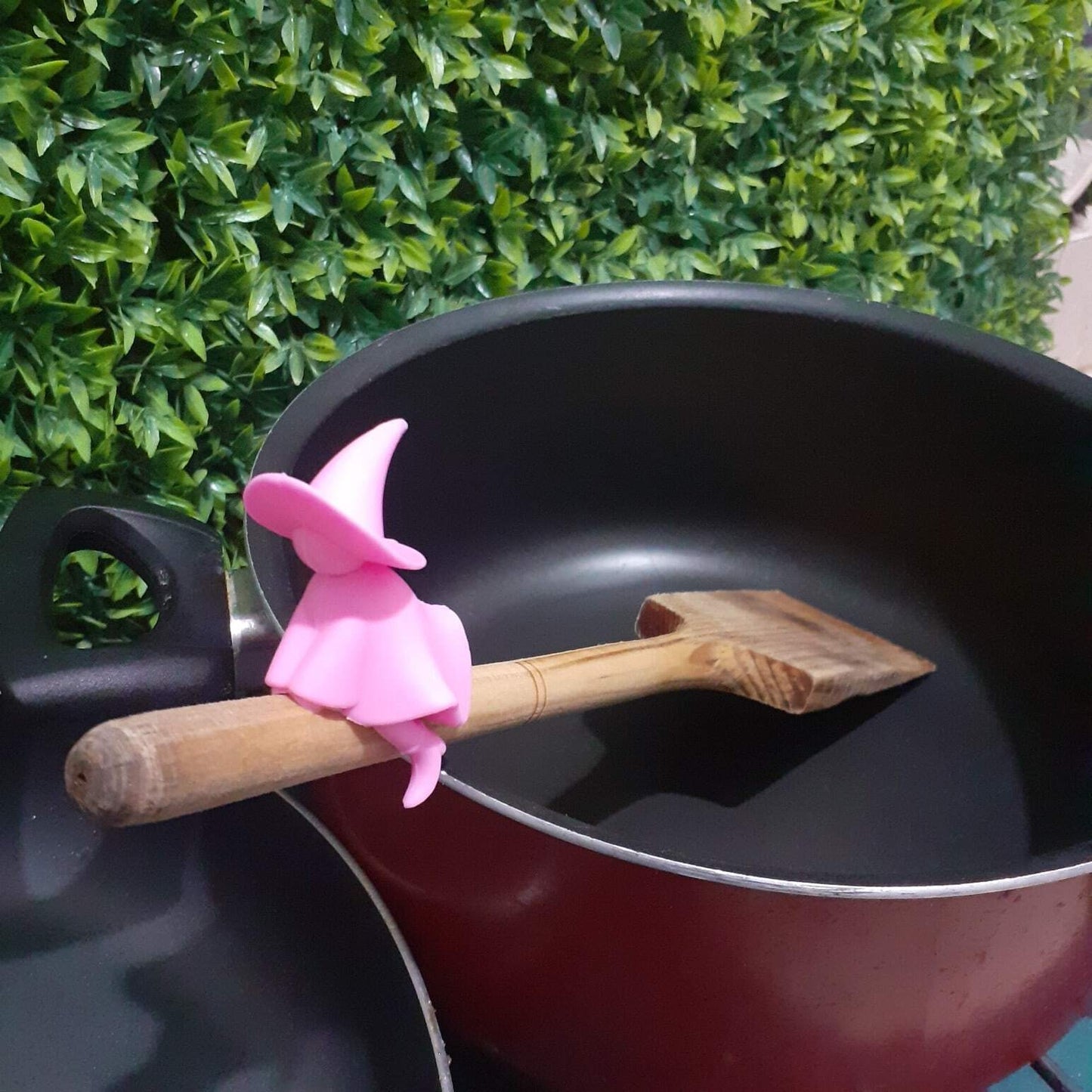 Witch Pot Lid Holder, Witch Spoon holder and steam releaser