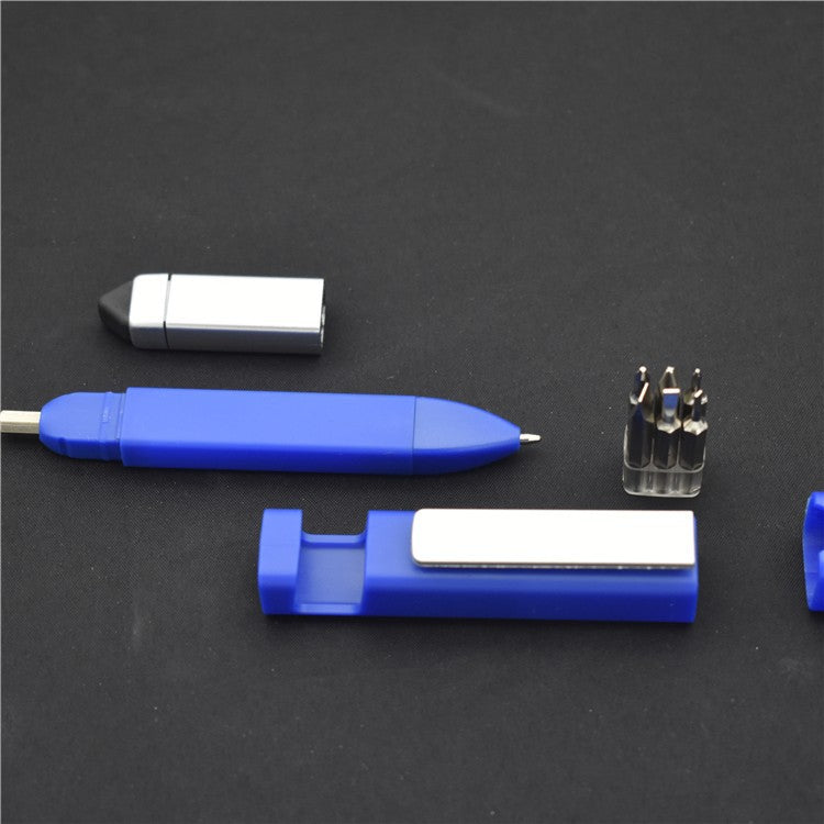 قلم متعدد الوظائف 4 في 1، حامل هاتف، قلم، مفك براغي