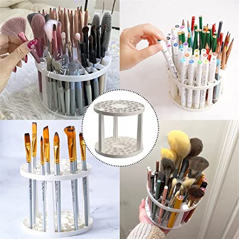 49 Holes' Brush Holder, Detachable Makeup Brush & Artist Paint Brush Storage Holder Rack
