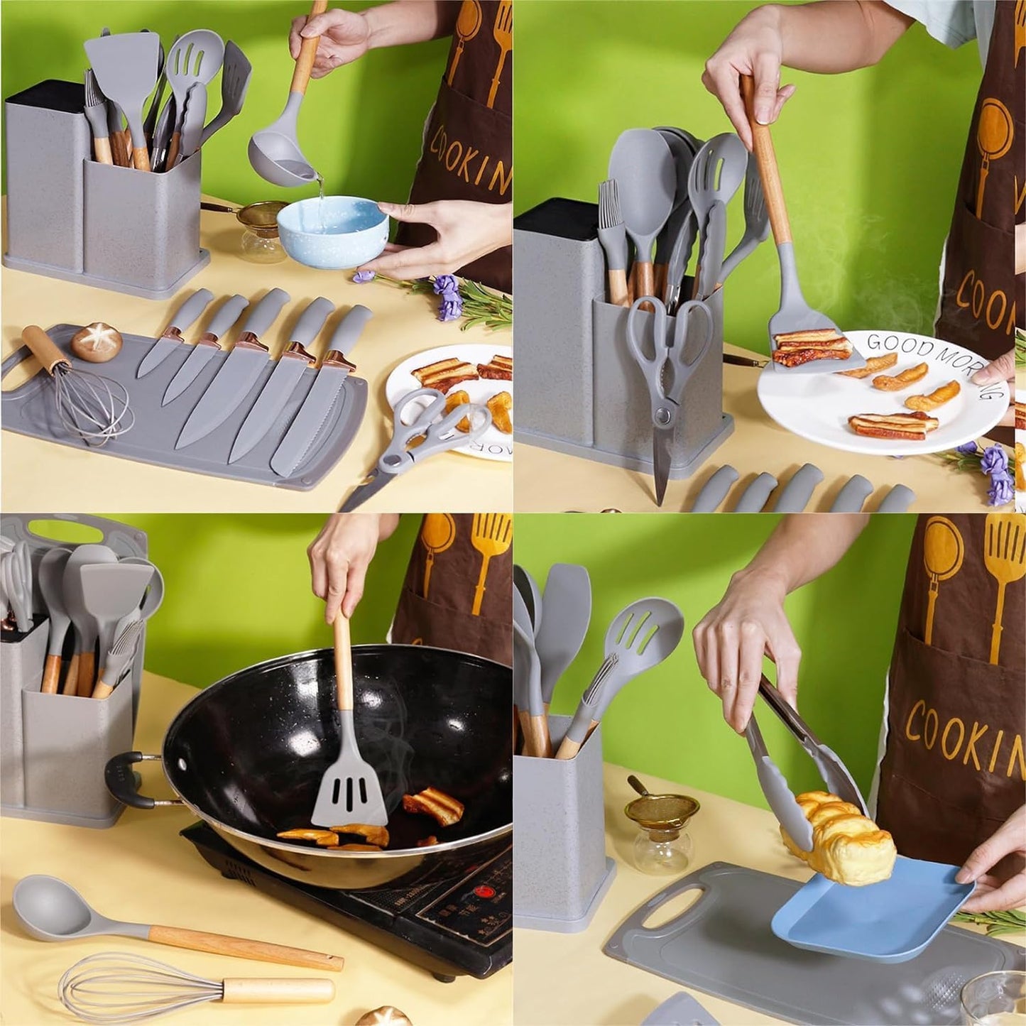 Kitchen Silicone Utensils 19 Pieces Set