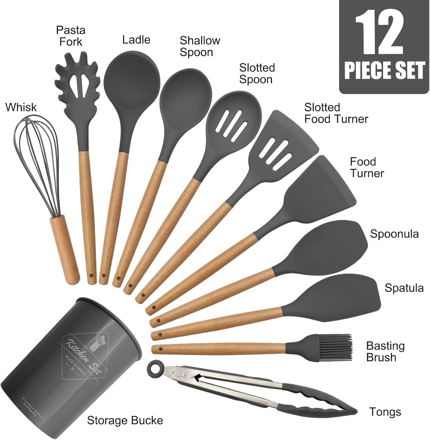 Kitchen Silicone Utensils 12 pieces Set