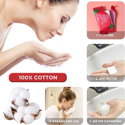 Compressed Magic Towel 20Pcs/Bag  Pure Cotton Compressed Portable Travel Facial Towel Washcloth Napkin Moistened Tissues