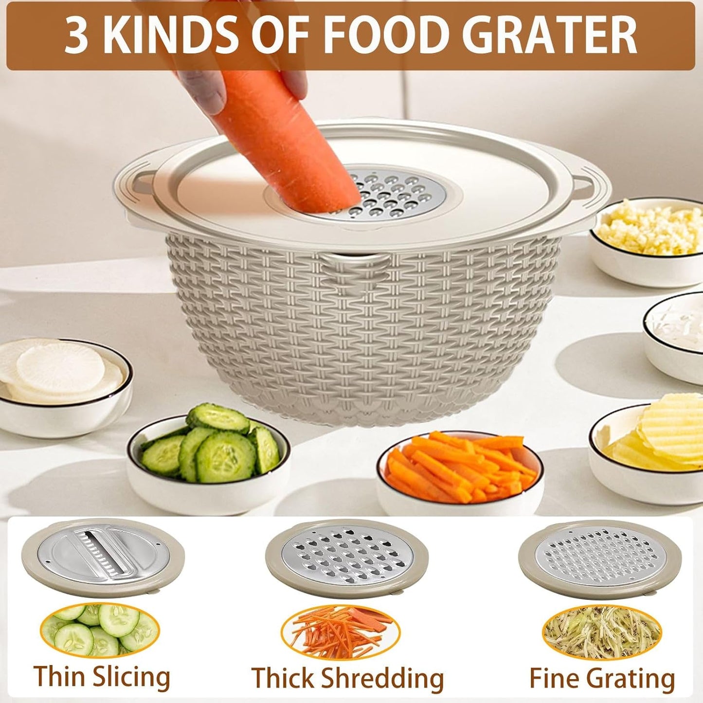 4 in 1 Colander with Mixing Bowl Set