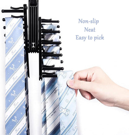 Multilayer Tie hanger   Tie Rack Organizer Belt Hanger with Non-Slip Clips Multilayer for Ties, and Scarves Storage For 20 Ties or Scarves
