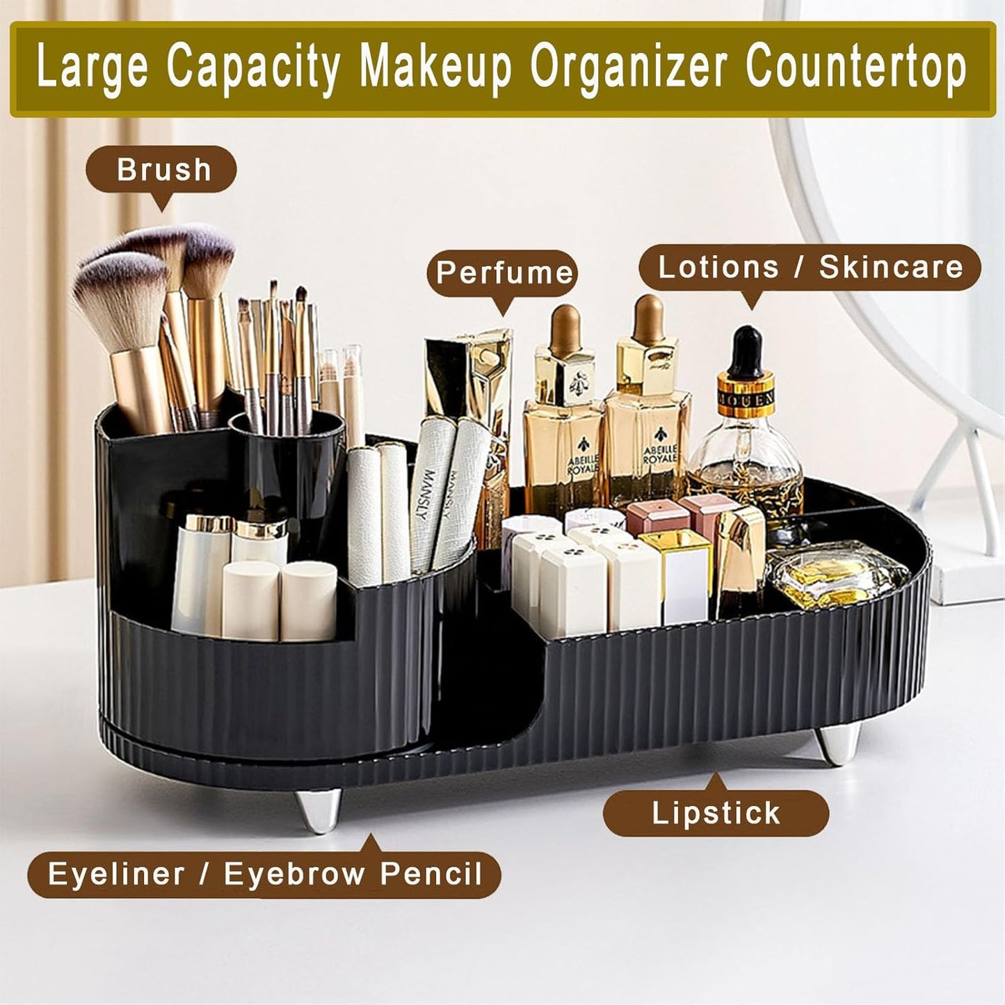 Large Rotating Makeup Organizer