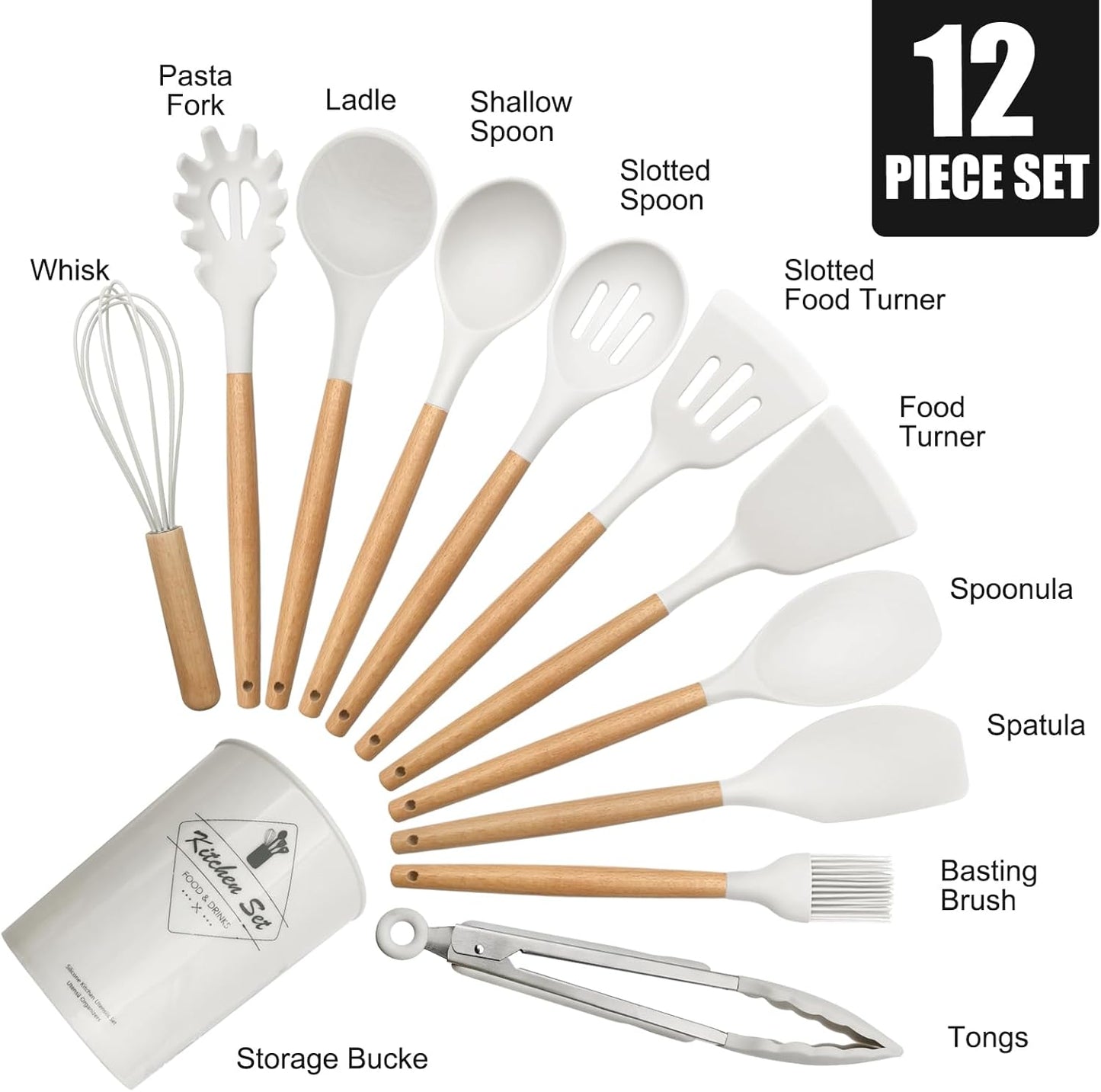 Kitchen Silicone Utensils 12 pieces Set