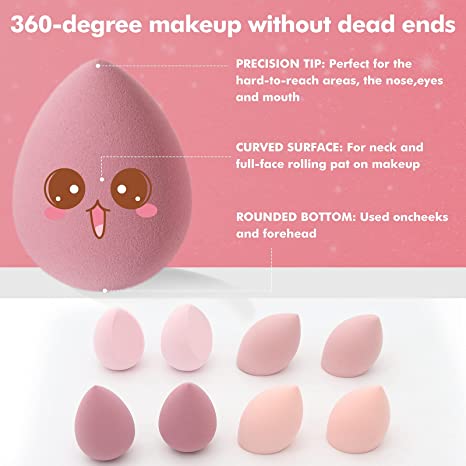 Makeup Sponge Set Beauty Blender Makeup Egg Shaped Sponges Blender Latex-Free