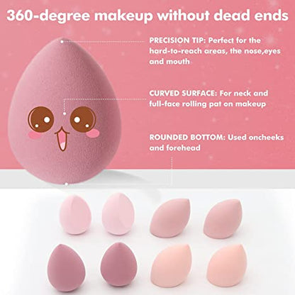 Makeup Sponge Set Beauty Blender Makeup Egg Shaped Sponges Blender Latex-Free