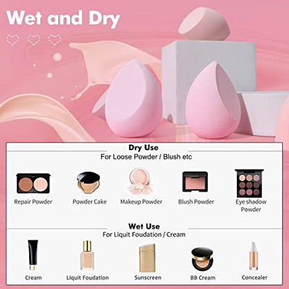 Makeup Sponge Set Beauty Blender Makeup Egg Shaped Sponges Blender Latex-Free