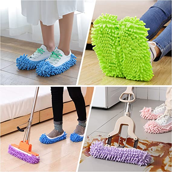 Mopping Slippers, Cleaning Slipper, Mop Shoe Microfibre Slippers for Cleaning, Multi-Function Floor Cleaning Shoe Covers